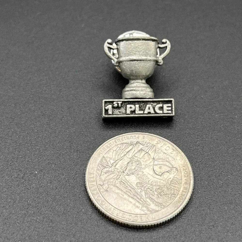 1st Place‎ Silver Tone Trophy Award Lapel Hat Pin
